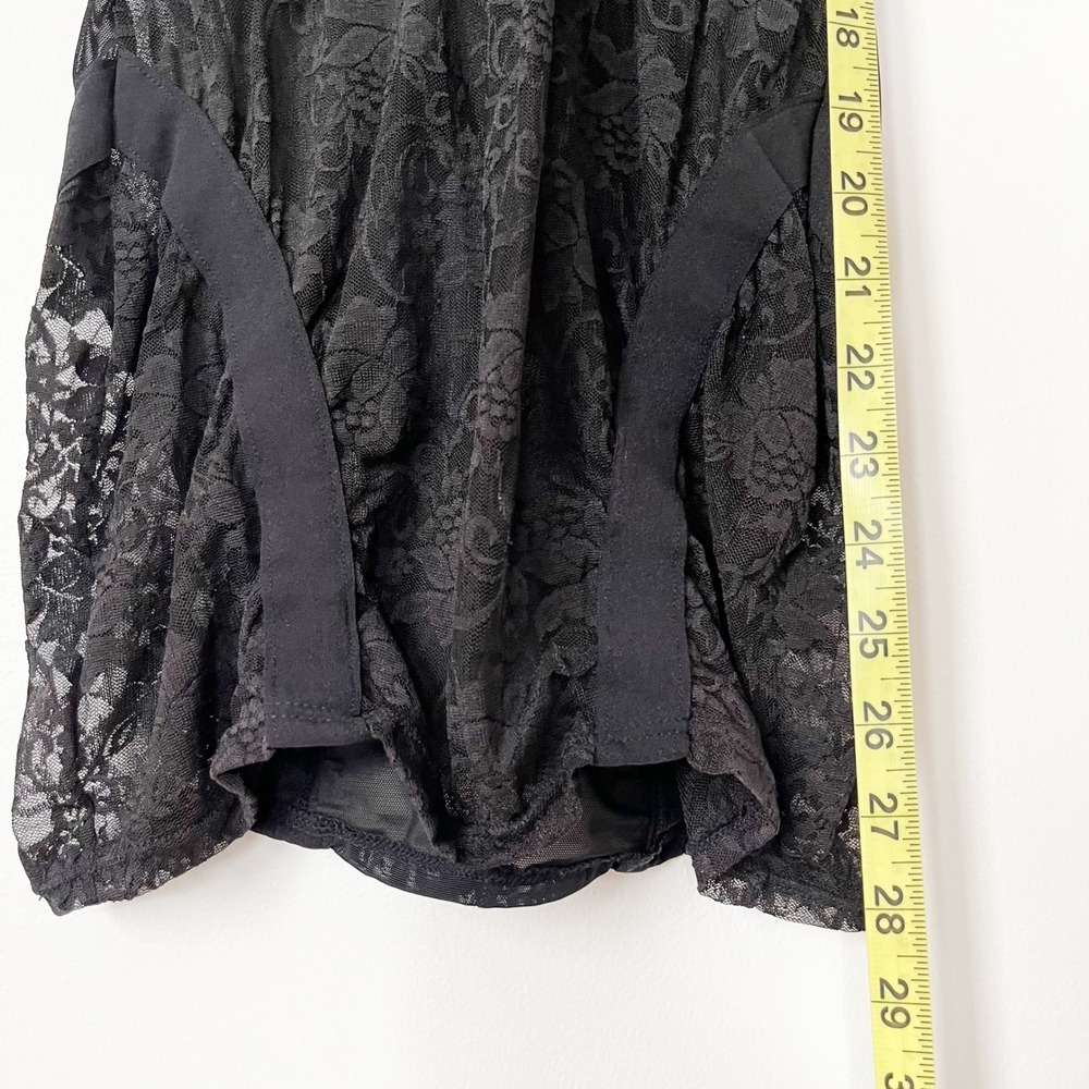 Fredericks of Hollywood Black Lace Chemise Sheer Bodycon Slip Dress Womens Small - Picture 8 of 11